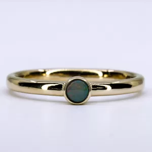9ct Yellow Gold Solid White Opal Ring