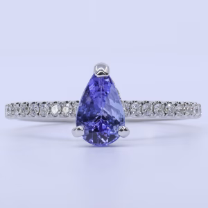 18ct White Gold Tanzanite and Diamond Ring