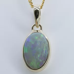 9ct Yellow Gold Solid Opal Pendant