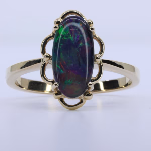 9ct Yellow Gold Opal Triplet Ring