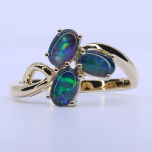9ct Yellow Gold Opal Triplet Ring