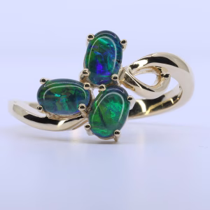 9ct Yellow Gold Opal Triplet Ring
