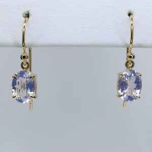 9ct Yellow Gold Lavender Quartz Drop Earrings