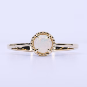14ct Yellow Gold Solid Crystal Opal Ring