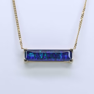9ct Gold Opal Triplet Pendant, With 9ct Gold 42cm Chain