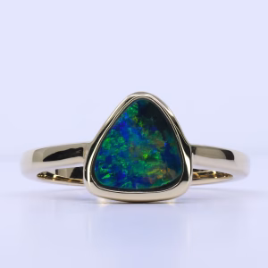 9ct Yellow Gold Free-form Opal Doublet Ring
