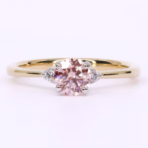18ct Gold Certified Pink Lab Grown Diamond Ring