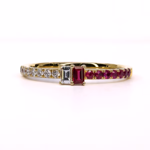 18ct Yellow Gold Burmese Ruby and Diamond Ring