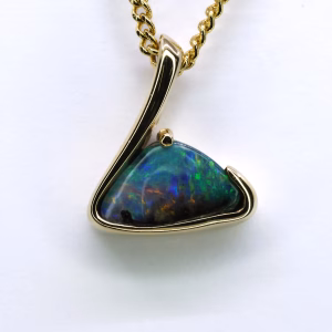 9ct Yellow Gold Queensland Boulder Opal Pendant