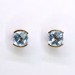 18ct Rose Gold Blue Topaz Earrings
