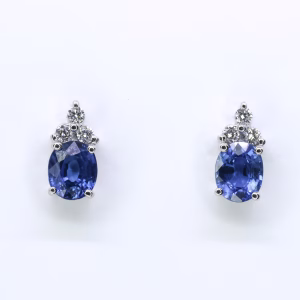 18ct White Gold Sapphire and Diamond Earrings