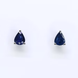 14ct White Gold Sapphire Earrings