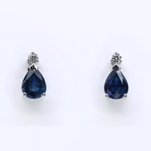 18ct White Gold Sapphire and Diamond Earrings