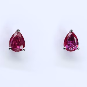 14ct White Gold Ruby Earrings