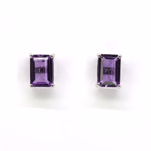 18ct White Gold Amethyst Earrings