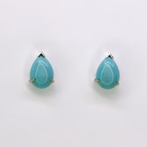 18ct White Gold Turquoise Earrings