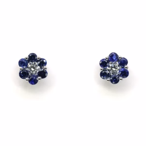 18c White Gold Sapphire and Diamond Earrings