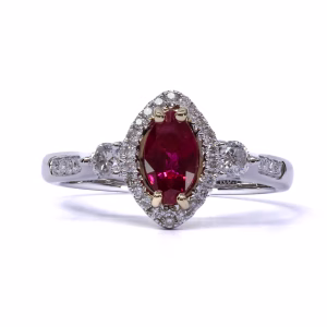 18ct Gold Burmese Ruby and Diamond Ring