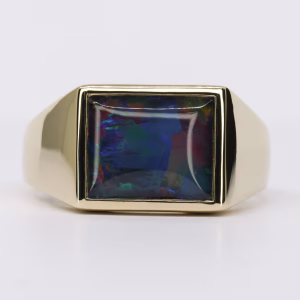 9ct Yellow Gold Gents Opal Triplet Ring