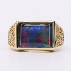 9ct Yellow Gold Gents Opal Triplet Ring