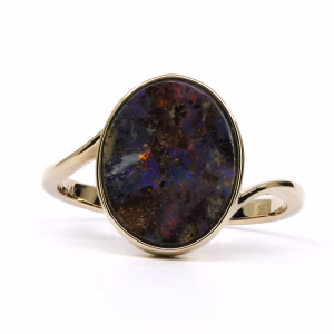 14ct Yellow Gold Queensland Boulder Opal Ring
