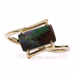 14ct Yellow Gold Queensland Boulder Opal Ring