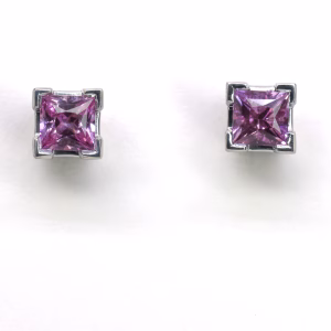 18ct White Gold Pink Sapphire Earrings