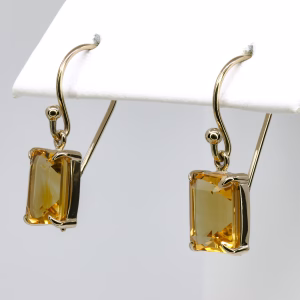 9ct Yellow Gold Citrine Drop Earrings