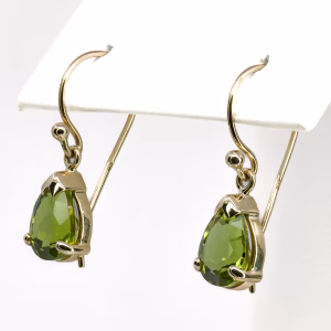 9ct Yellow Gold Peridot Drop Earrings