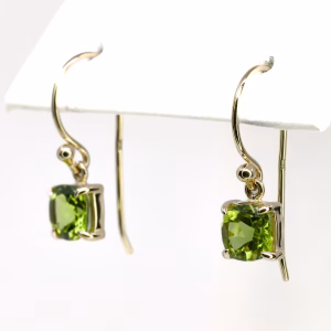 9ct Yellow Gold Peridot Drop Earrings