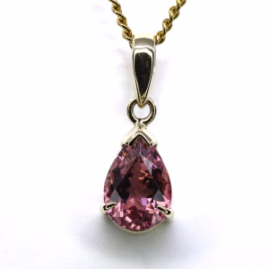9ct Yellow Gold Pink Tourmaline Pendant