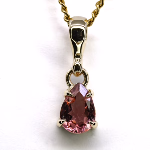 9ct Yellow Gold Pink Tourmaline Pendant