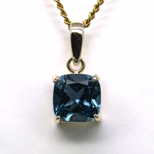 9ct Yellow Gold Blue Topaz Pendant
