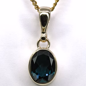 9ct Yellow Gold London Blue Topaz Pendant