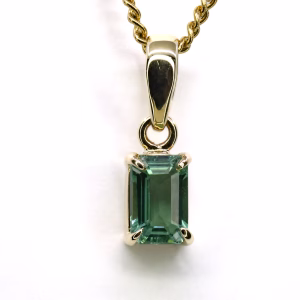 9ct Yellow Gold Green Tourmaline Pendant