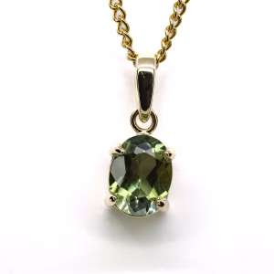 9ct Yellow Gold Green Tourmaline Pendant