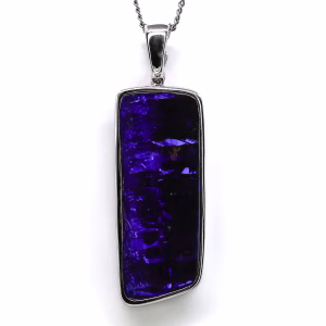 9ct White Gold Queensland Boulder Opal Pendant