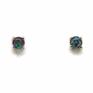 14ct Yellow Gold Triplet Opal Earrings
