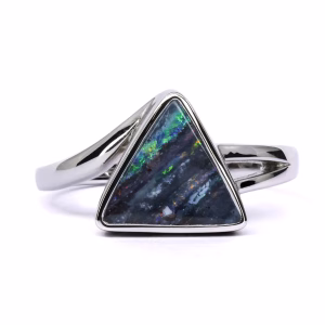 18ct White Gold Queensland Boulder Opal Ring