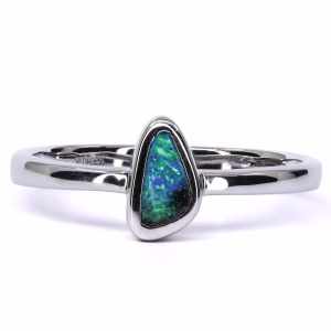 9ct White Gold Queensland Boulder Opal Ring