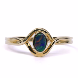 14ct Yellow Gold Opal Doublet Ring