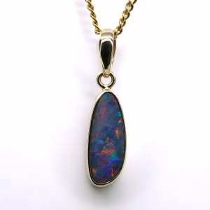 9ct Yellow Gold Opal Doublet Pendant