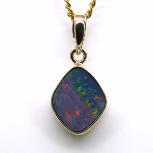 9ct Yellow Gold Opal Doublet Pendant