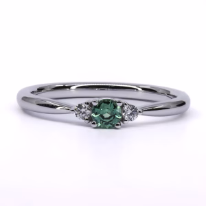 18ct White Gold Alexandrite and Diamond Ring