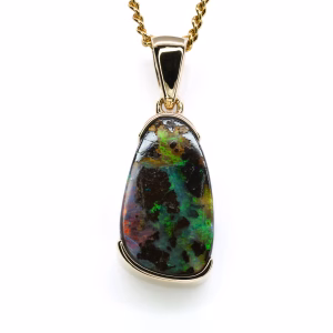 9ct Yellow Gold Queensland Boulder Opal Pendant