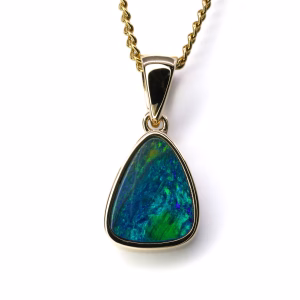 14ct Yellow Gold Opal Doublet Pendant