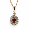 18ct Yellow Gold Ruby and Diamond Pendant - Thumbnail Image 1