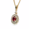 18ct Yellow Gold Ruby and Diamond Pendant - Thumbnail Image 2
