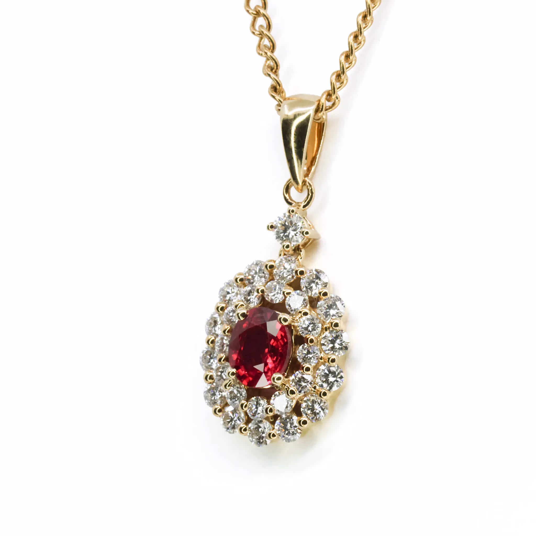18ct Yellow Gold Ruby and Diamond Pendant - Image 2