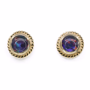 9ct Yellow Gold Opal Triplet Earrings